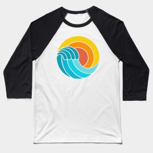 Retro Vintage Ocean Sunset Baseball T-Shirt